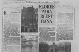 Flores para Blest Gana  [artículo] Carlos Vergara.