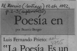 "La poesía es un canto a la vida"  [artículo] Beatriz Berger.