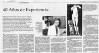 40 años de experiencia  [artículo] Carmen Ortúzar.