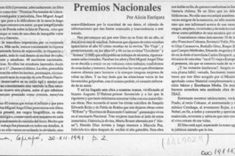 Presentación del libro Premios Nacionales de Literatura de Miguel Angel Díaz  [artículo] Alicia Enríquez.