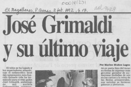 José Grimaldi y su último viaje