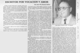 Escritor por vocación y amor  [artículo] Ana Iris Alvarez Núñez.