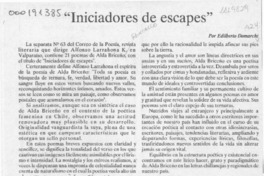 "Iniciadores de escapes"  [artículo] Edilberto Domarchi.