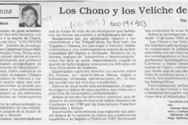 Los Chono y los Veliche de Chiloé  [artículo] Esteban Barruel.