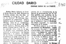 Ciudad Darío  [artículo] Darío de la Fuente.