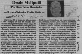 El poeta Salvador Zurita Mella  [artículo] Oscar Meza Hernández.