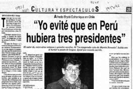 "Yo evité que en Perú hubiera tres presidentes"  [artículo] María Eugenia Meza.