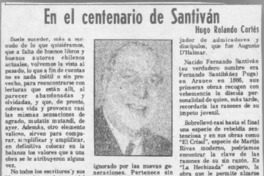 En el centenario de Santiván