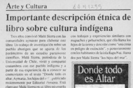 Importante descripción étnica de libro sobre cultura indígena  [artículo].
