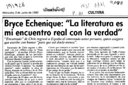 Bryce Echenique, "La literatura es mi encuento real con la verdad"  [artículo] Angélica Rivera.