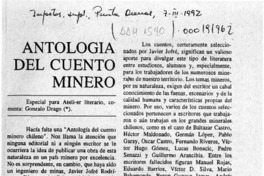 Antología del cuento minero  [artículo] Gonzalo Drago.