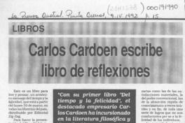 Carlos Cardoen escribe libro de reflexiones  [artículo].