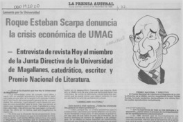 Roque Esteban Scarpa denuncia la crisis económica de UMAG