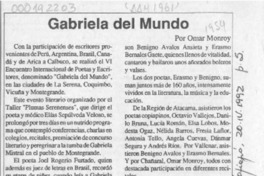 Gabriela del mundo  [artículo] Omar Monroy.