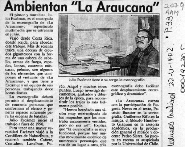 Ambientan "La Araucana"  [artículo].