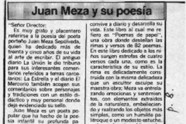 Juan Meza y su poesía  [artículo] Reinaldo Olivares Moreno.