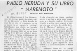 Pablo Neruda y su libro "Maremoto"  [artículo] Wellington Rojas Valdebenito.