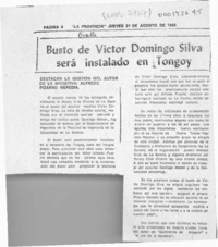 Busto de Víctor Domingo Silva será instalado en Tongoy  [artículo].