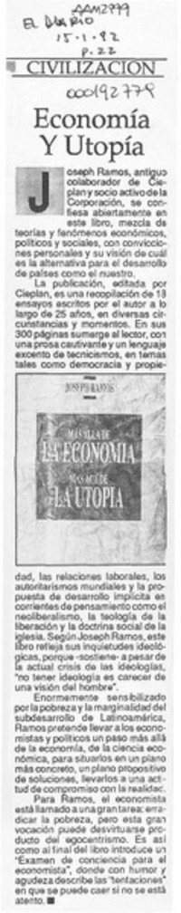 Economía y utopía  [artículo].