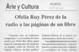Ofelia Ruy Pérez de la radio a las páginas de un libro  [artículo].