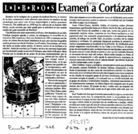 Examen a Cortázar  [artículo] Marcelo Olivares Keyer.