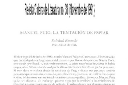 Manuel Puig, la tentación de espiar