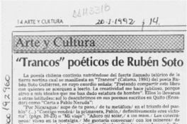 "Trancos" poéticos de Rubén Soto  [artículo] Pedro Mardones Barrientos.