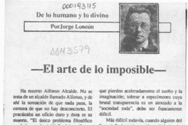 El arte de lo imposible  [artículo] Jorge Loncón.