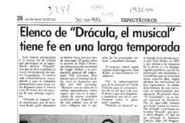 Elenco de "Drácula, el musical" tiene fe en una larga temporada  [artículo].