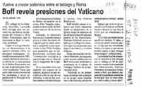 Boff revela presiones del Vaticano  [artículo].