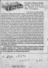Neruda y el huevo de Damocles  [artículo] Fernando Quilodrán.