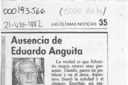 Ausencia de Eduardo Anguita  [artículo] Hugo Montes Brunet.