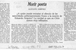 Morir poeta  [artículo] Gustavo Jiménez.