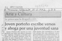 Joven porteño escribe versos y aboga por una juventud sana  [artículo].