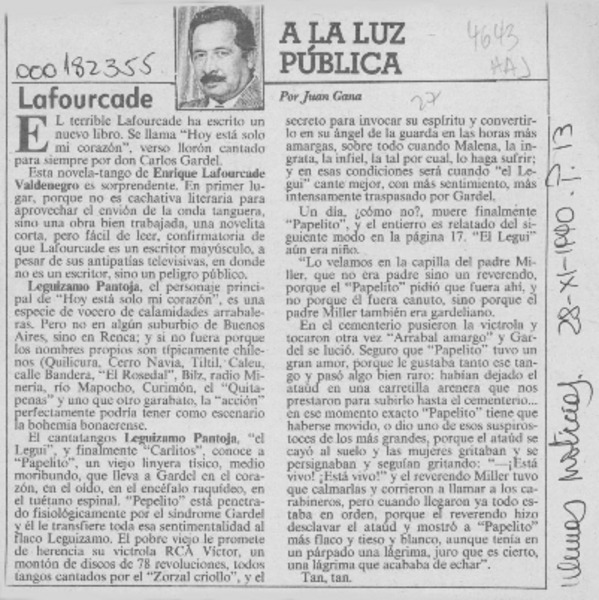 "Guerra" entre Lafourcade y la SECH por el IVA  [artículo].