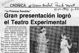 Gran presentación logró el Teatro Experimental  [artículo].