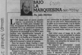 Bajo la marquesina  [artículo] Julio Martínez.