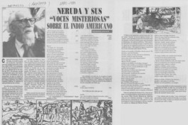 Neruda y sus "voces misteriosas" sobre el indio americano