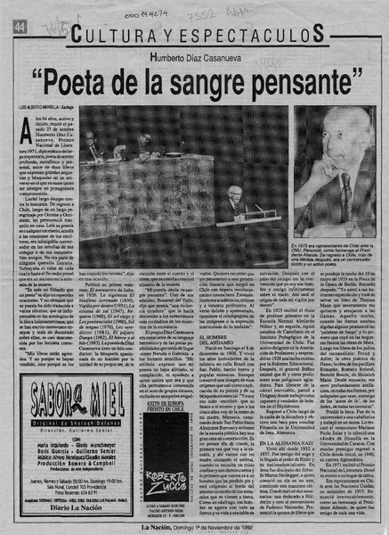 "Poeta de la sangre pensante"  [artículo] Luis Alberto Mansilla.