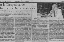 En la despedida de Humberto Díaz Casanueva  [artículo] Jaime Quezada.