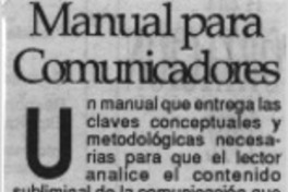 Manual para comunicadores  [artículo].