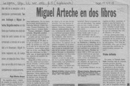 Miguel Arteche en dos libros  [artículo] Hugo Montes Brunet.