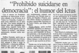 "Prohibido suicidarse en democracia", el humor del Ictus  [artículo].