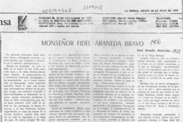 Monseñor Fidel Araneda Bravo  [artículo] José Arraño Acevedo.