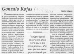 Gonzalo Rojas  [artículo] Eduardo Vasallo.