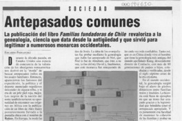 Antepasados comunes  [artículo] Eduardo Fernández.