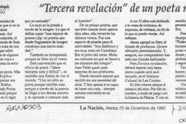 "Tercera revelación" de un poeta nuevo  [artículo] Carolina Aránguiz.