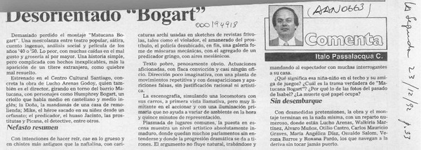 Desorientado "Bogart"  [artículo] Italo Passalacqua C.