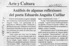 Análisis de algunas reflexiones del poeta Eduardo Anguita Cuéllar  [artículo].