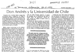 Don Andrés y la Universidad de Chile  [artículo] Adolfo Simpson T.